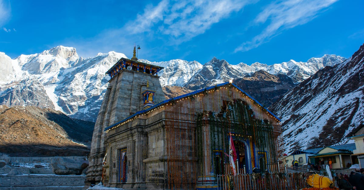 Have hotels been re-established in Kedarnath, India after the floods? - Brown Concrete Building Near Snow Covered Mountain