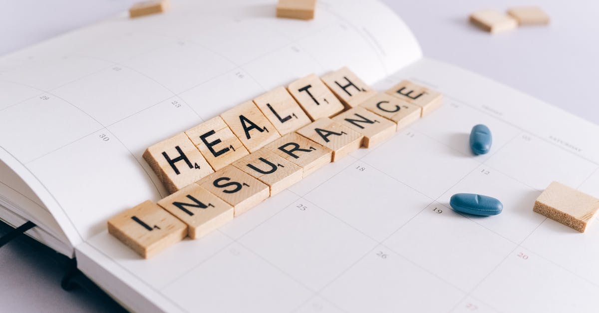 Health Insurance coverage in UK - Health Insurance Scrabble Tiles on Planner 