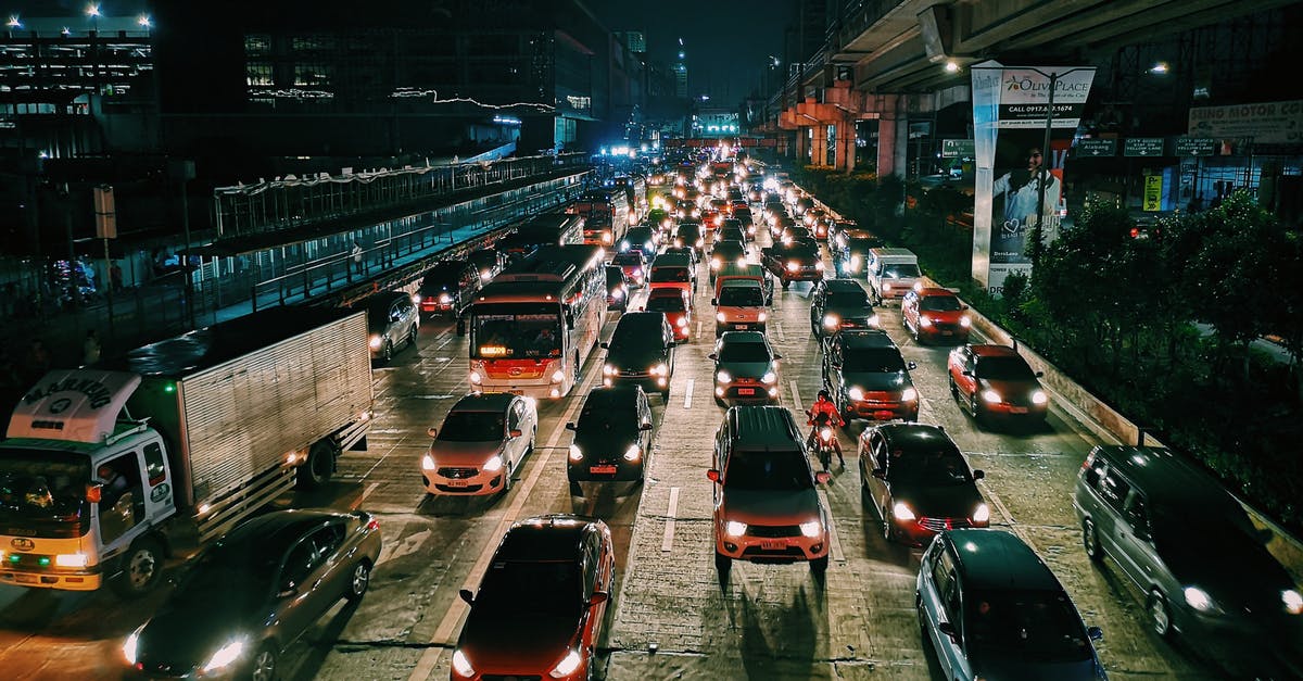 Heathrow to Gatwick and traffic jam - Photo of Vehicles On Road During Evening