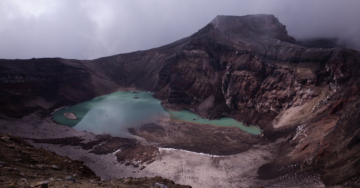 Hiking along Mount Aso volcano's caldera - Lake in the Middle of Mountains