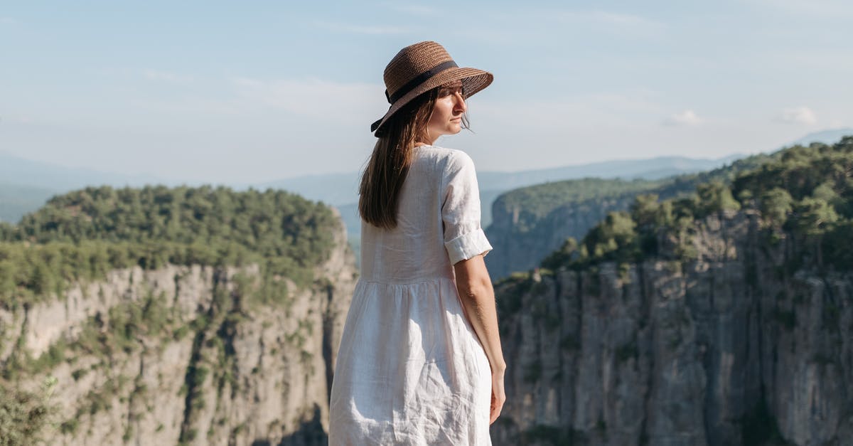 Hiking Bryce/Zion/Moab in mid-June - A Woman in White Dress and Brown Straw Hat