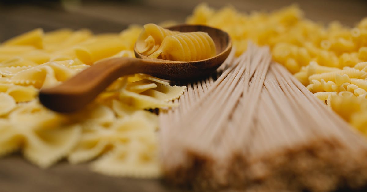 How are different meal ratios calculated for flights? [closed] - Fusilli in wooden spoon among farfalle and spaghetti