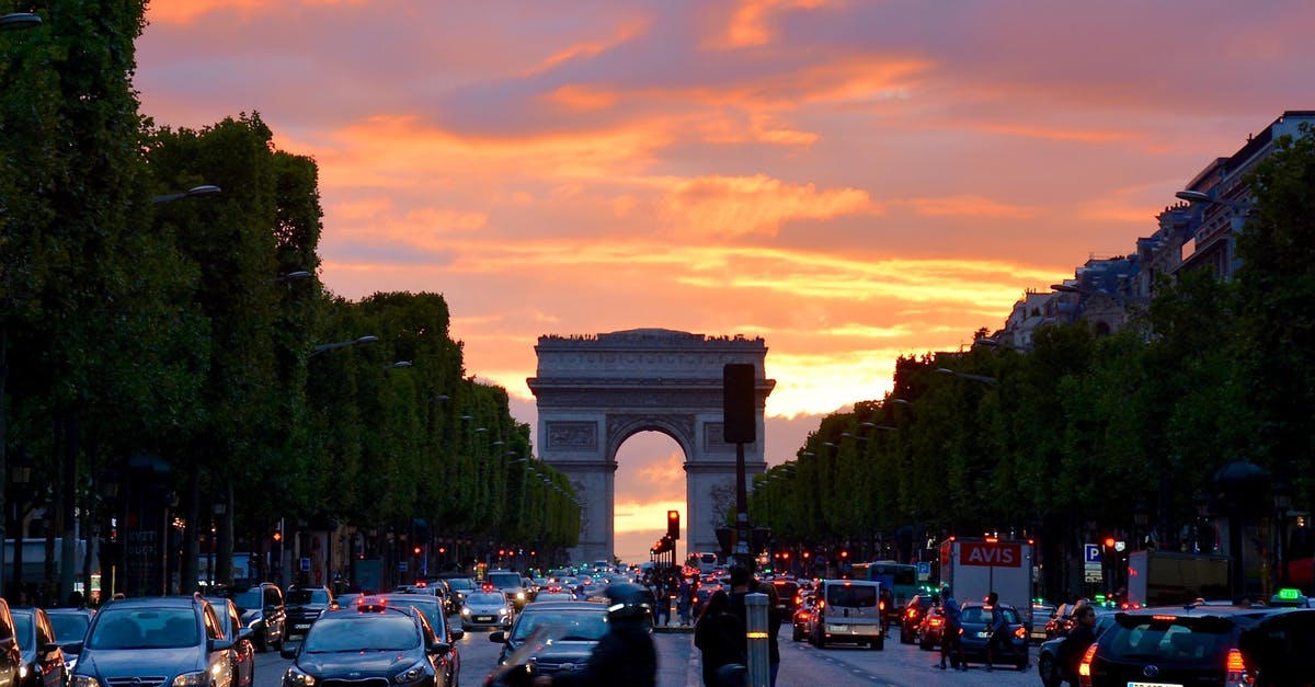 How are road charges collected in France? - Crowded Street With Cars Along Arc De Triomphe