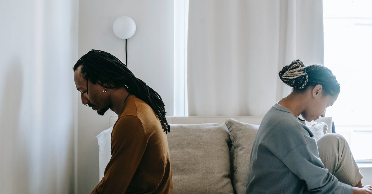 How big is the bed bug problem in the US? - Side view unhappy sorrowful African American couple sitting on bed back to back after having argument