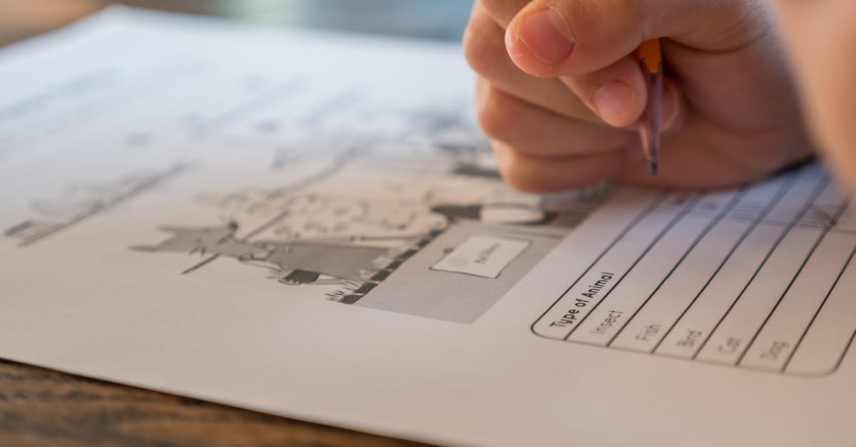 How do I answer visa questions about my salary? - Closeup of crop anonymous elementary school pupil with pencil in hand doing marks on paper sheet with test about animals during lesson