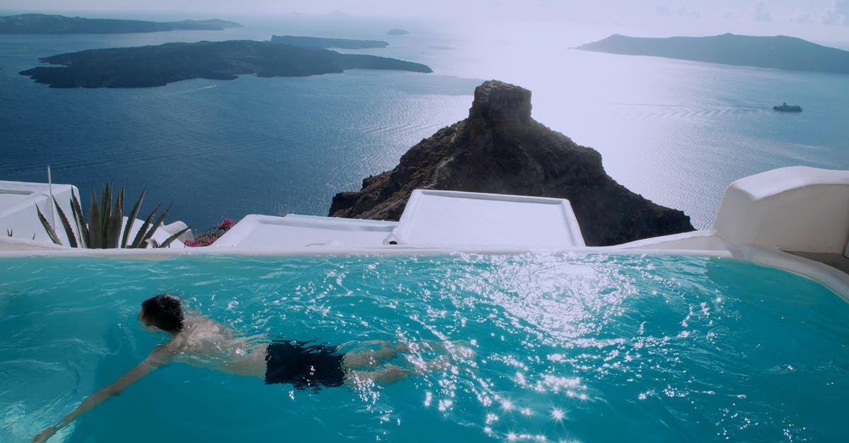 How do I decipher this hotel address in Greece? - Man Wearing Black Shorts Swimming in Infinity Pool