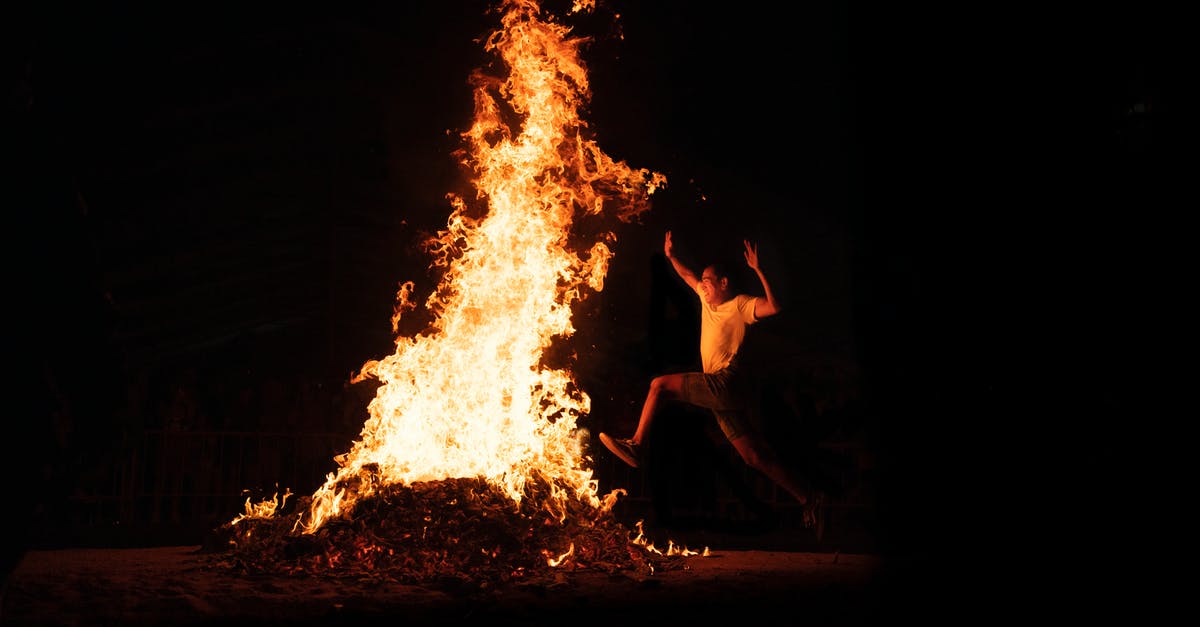 How do I find a campsite that allows campfires in Iceland? - Photography of Bonfire during Nighttime