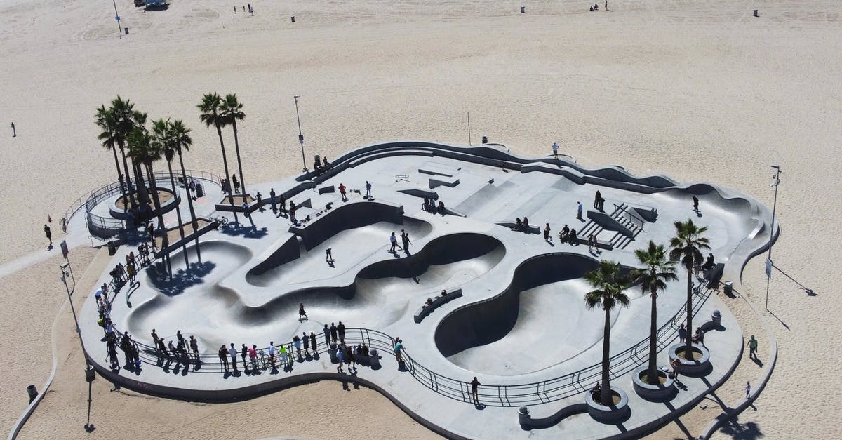 How early are things open on Venice Beach, California, USA? - 
An Aerial View of a Skatepark on a Beach