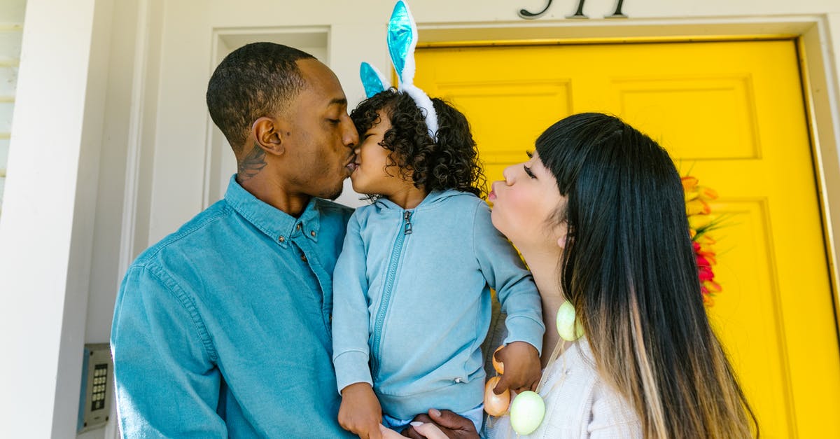 How is Easter celebrated in Hungary? - Man in Blue Dress Shirt Kissing Woman in Black Shirt