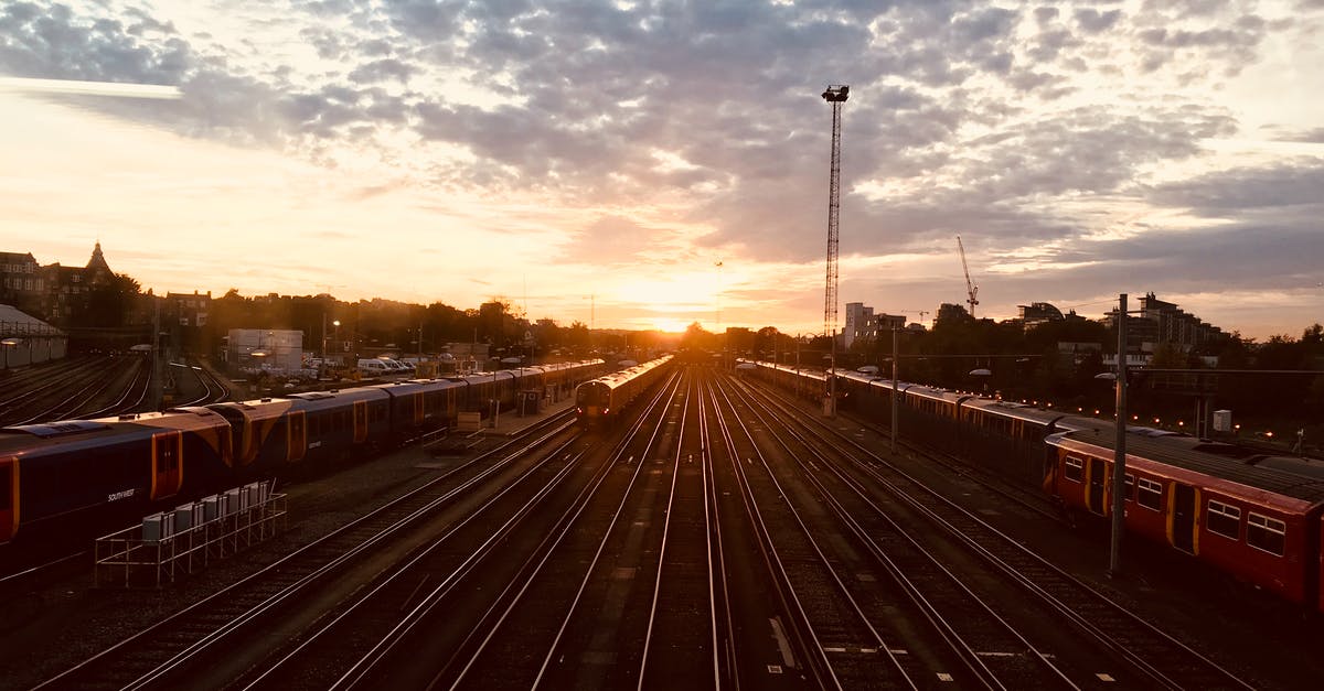 How long to allow between arriving and getting a train from Stockholm Arlanda? - Landscape View of Railway Station during Sunrise