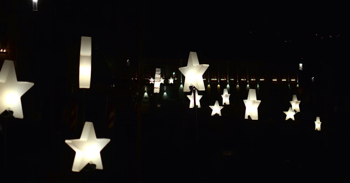 How many night markets currently operate in Vientiane, Laos? - Creative star shaped garlands with glowing lamps decorating street against dark night sky