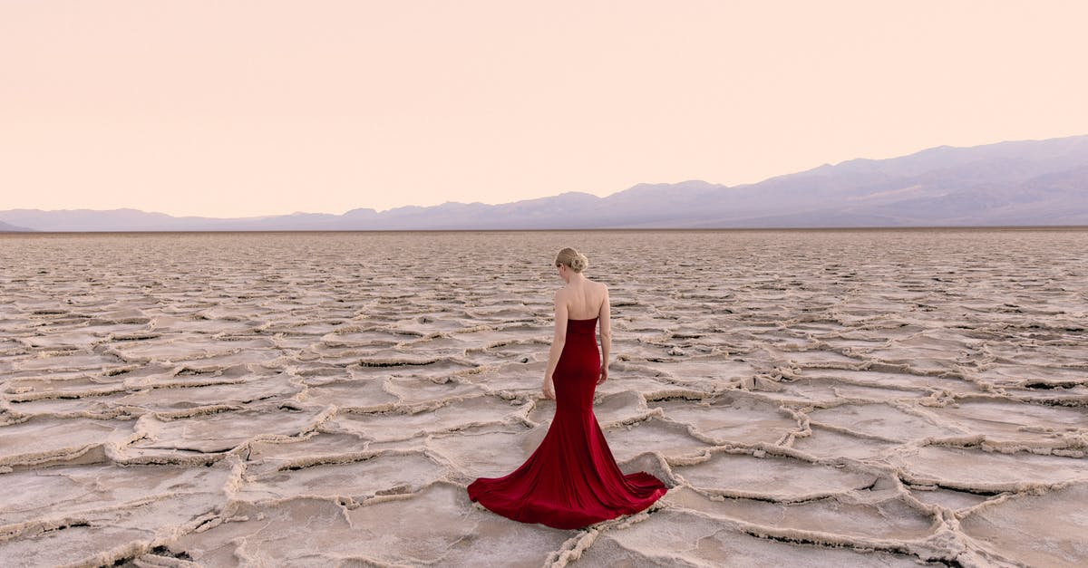 How much have eastern Bieszczady Mountains changed over the last 30 years? - Woman in a Red Dress in a Desert