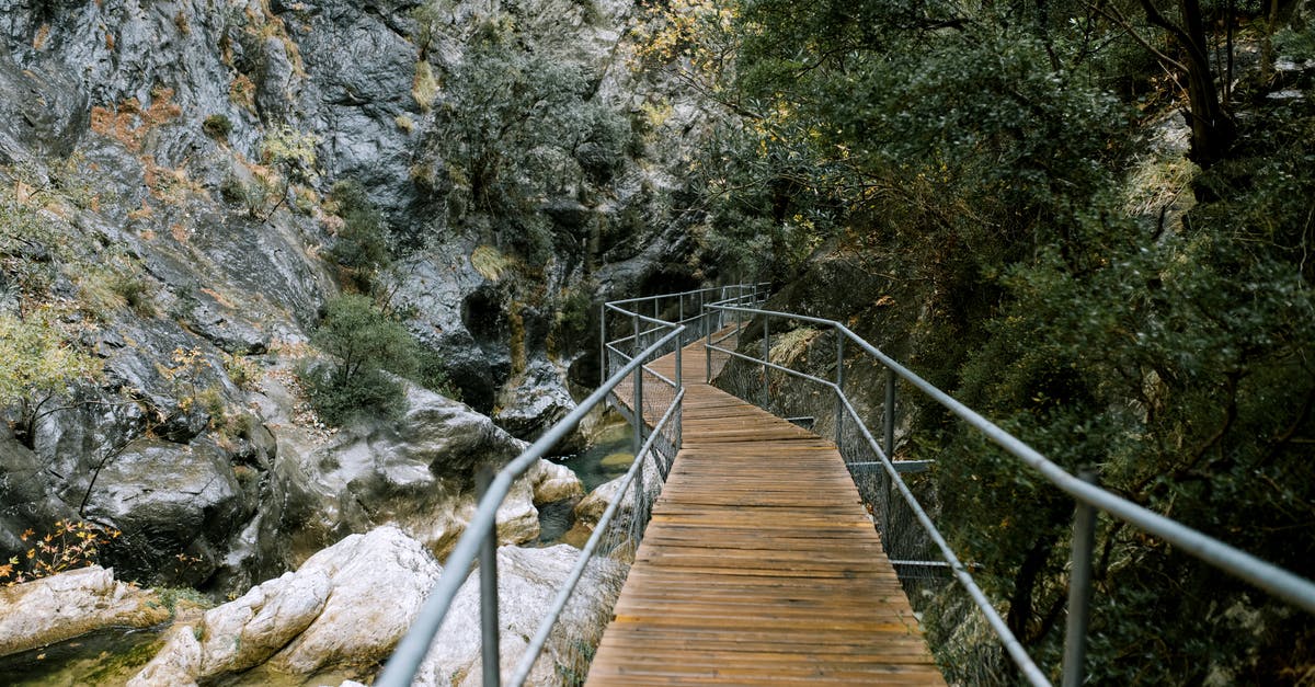 How much have eastern Bieszczady Mountains changed over the last 30 years? - Small footbridge over river in mountainous terrain