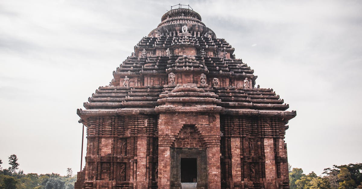 How much to donate at Hindu temples in India? - Facade of ancient Hindu temple with ornamental decor
