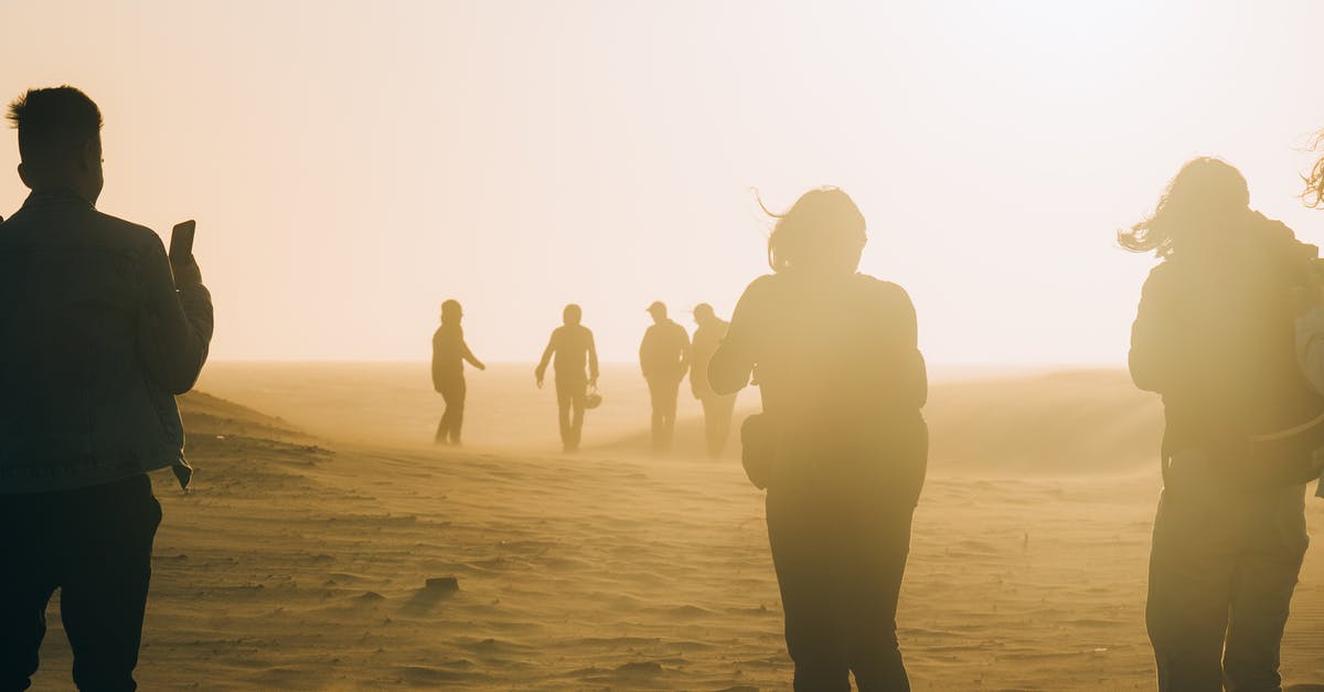 How much wind is too much wind on a sandy beach? - People Walking on Desert On A Windy Day With Dust Clouding Around Them 