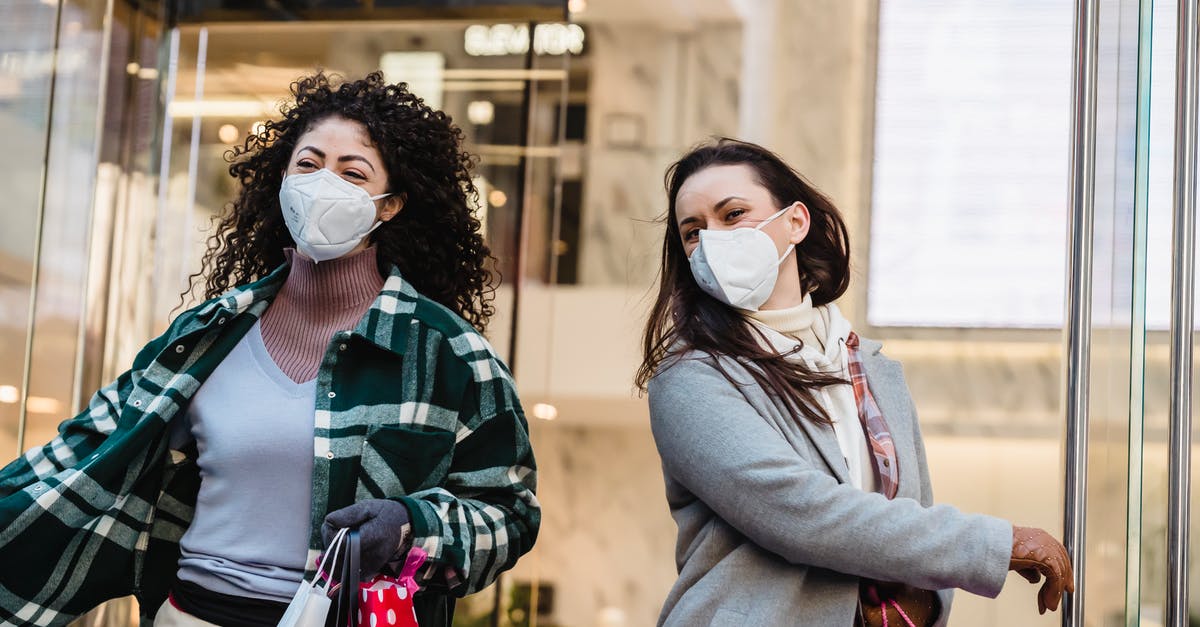 How to carry honey jars and prevent losses? - Low angle of woman with purchases in colorful shopping bags walking through doors of store during coronavirus pandemic