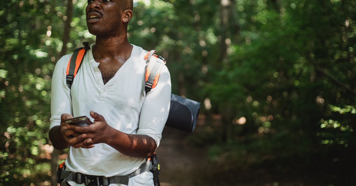 How to check a large backpack? - Black man got lost with smartphone in forest