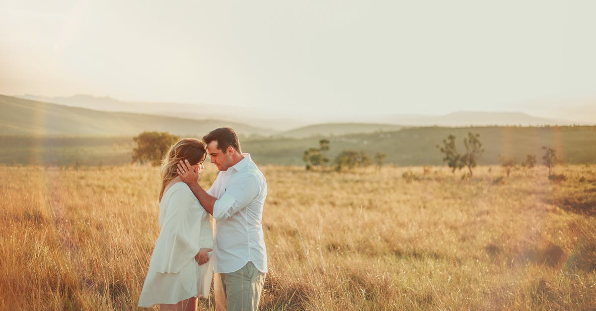 How to decide on travel to possible Zika zone while pregnant - Man and Woman Standing Face to Face in Brown Grass Field