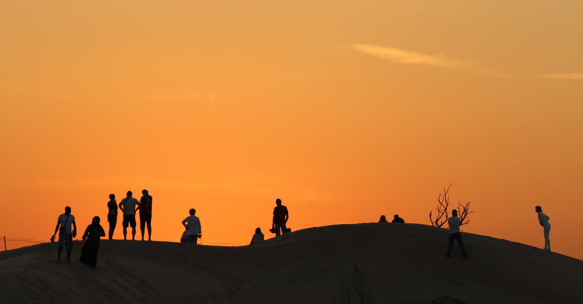 How to get a 96 hour transit visa in Dubai? - Silhouette of People on Top of Mountain during Sunset