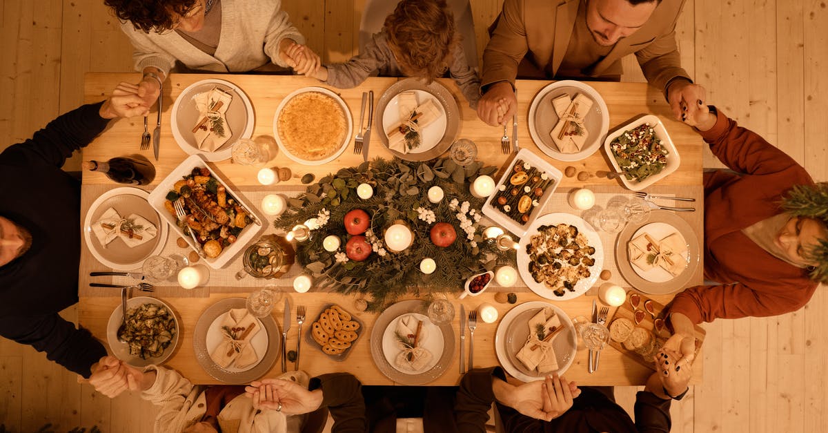 How to get from Heathrow Airport to King's Cross, London? - Top View of a Family Praying Before Christmas Dinner