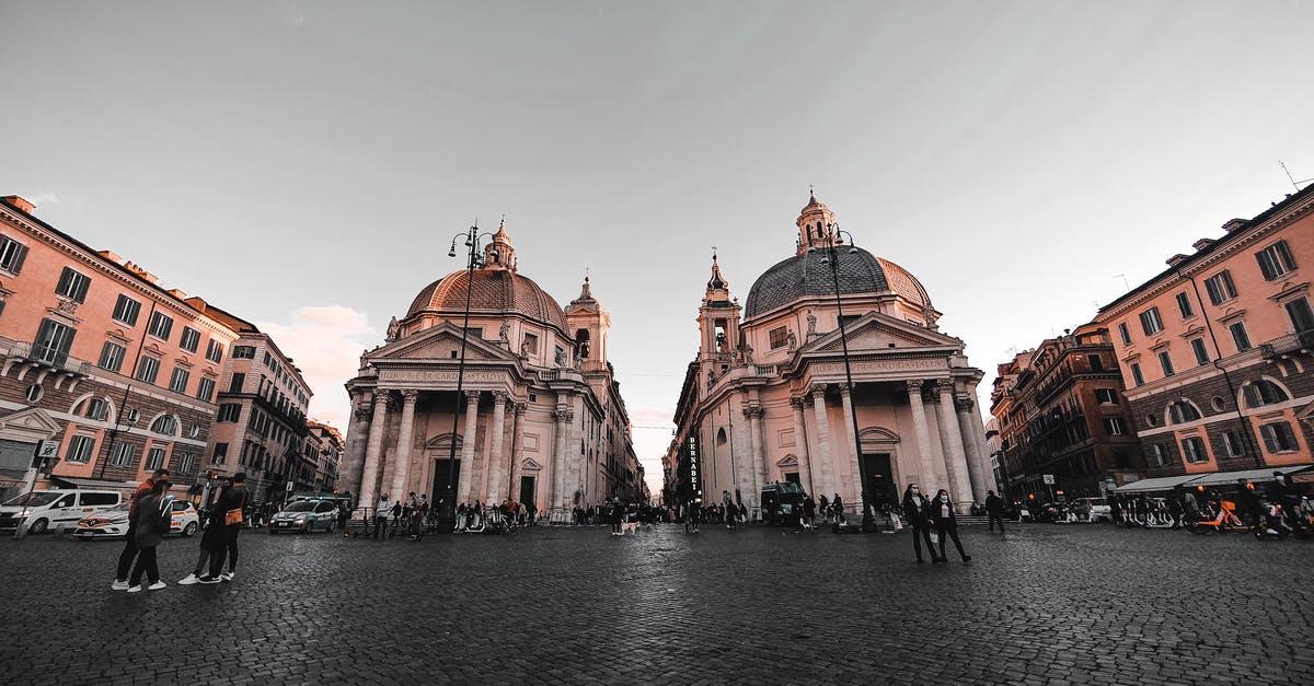 How to get from Rome Ciampino to Lido di Ostia? - Old Catholic churches on crowded square