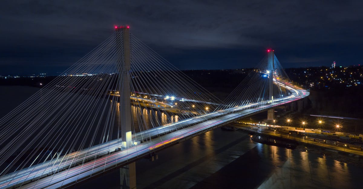 How to get from Seattle to Vancouver, BC during night? - Lighted Bridge during Night Time