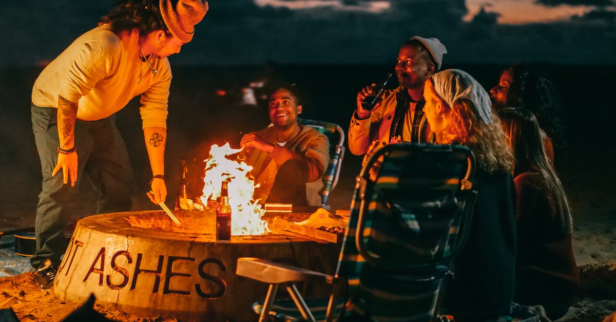 How to get to closest (nice) beach around Heraklion - Group of Friends Sitting in Front of Fire Pit