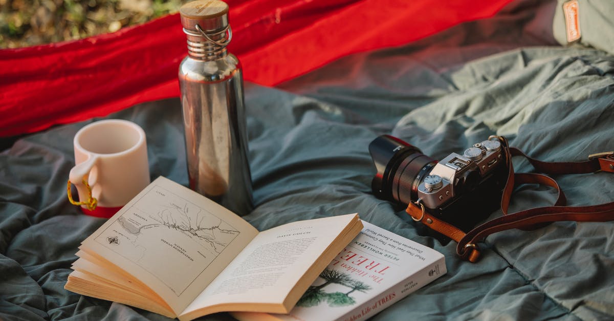 How to redeem a delta voucher on already booked upcoming trip - Thermos books and photo camera on camp tent