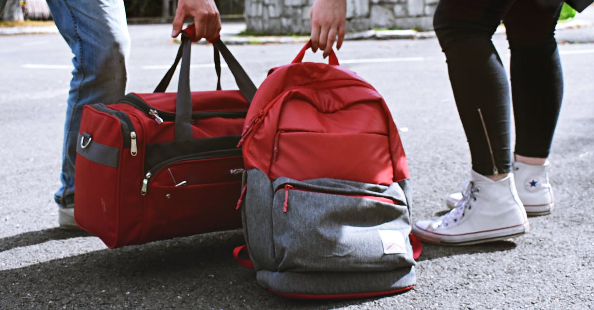 Hungarian salami in carry-on luggage - Two Person Carrying Duffel and Backpack