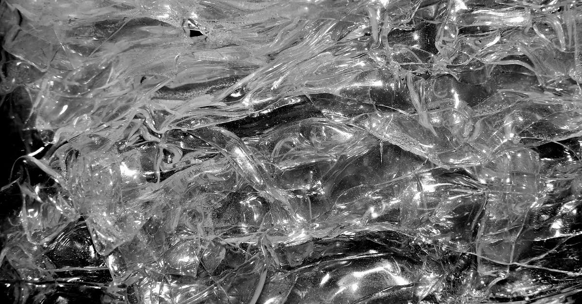 ICE from Frankfurt to Limburg - From above of transparent clear shiny crystal plastic shapeless texture for abstract background