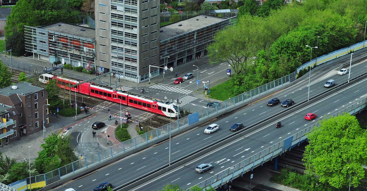 ID check crossing the Italian-Swiss border by train - Aerial View of Cars on Road