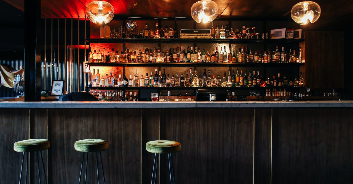 Import one bottle of liquor to the US - Stylish interior of bar in restaurant