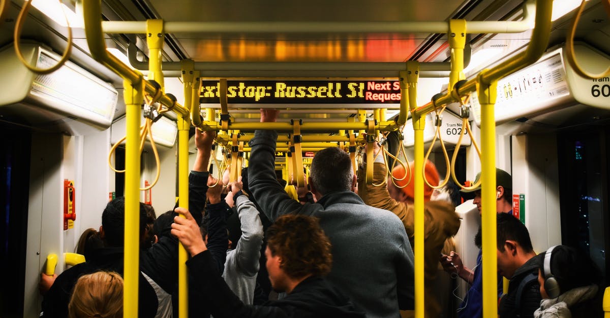 In what city is this bus (tram?) located? - People in Train