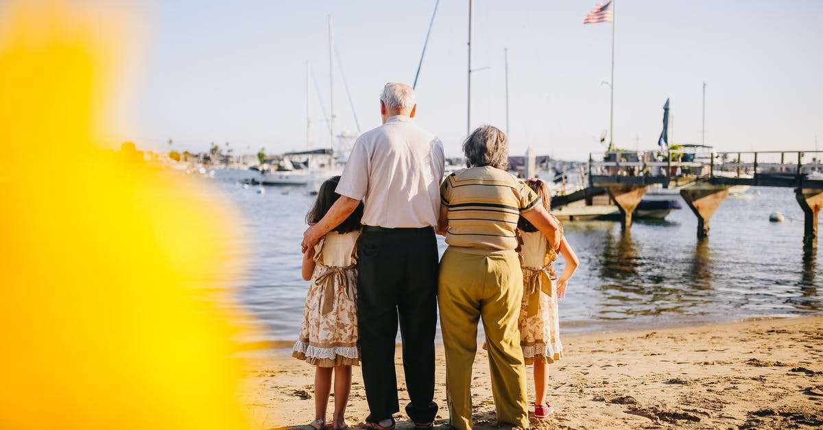 Infant traveling to US with grandparents - Grandparents With Their Granddaughters Standing By The Shore