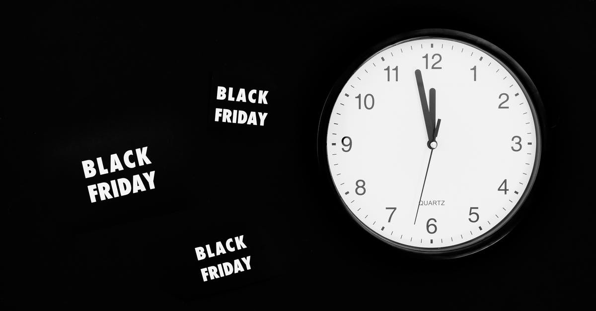 Is a 50 minute connecting time through Helsinki possible? - A Black Friday Sale Signage Beside a Black and White Round Analog Wall Clock