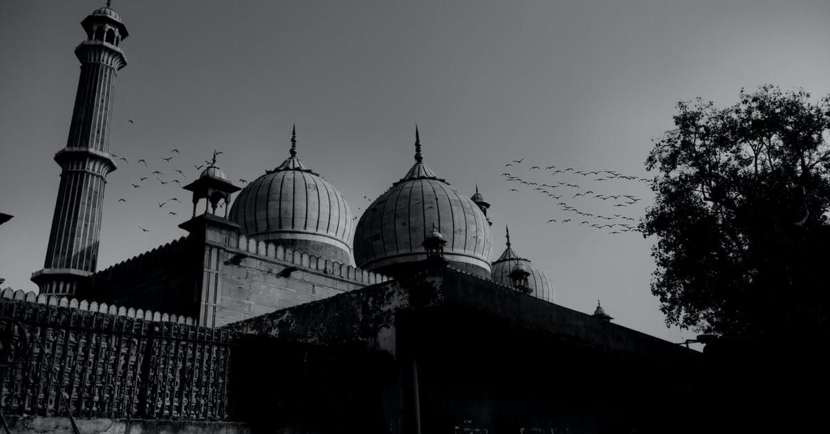 Is immigration and baggage checkin required in Chicago, if I am flying from Tampa to Chennai, India - Grayscale Photo of Mosque