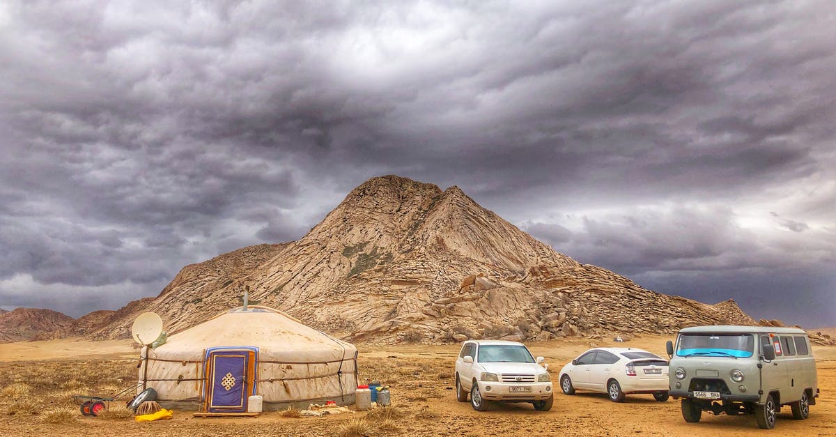 Is Inner Mongolia safer than Mongolia? - Three Vehicles Beside Mountain Under Cloudy Sky