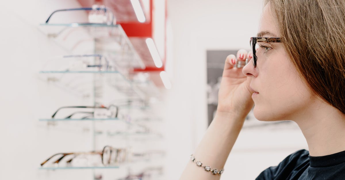 Is it legal to sell flight tickets at a lower price than the airline's price? - Side view of crop concentrated female customer putting on eyeglasses for improving eyesight while choosing rim in shop