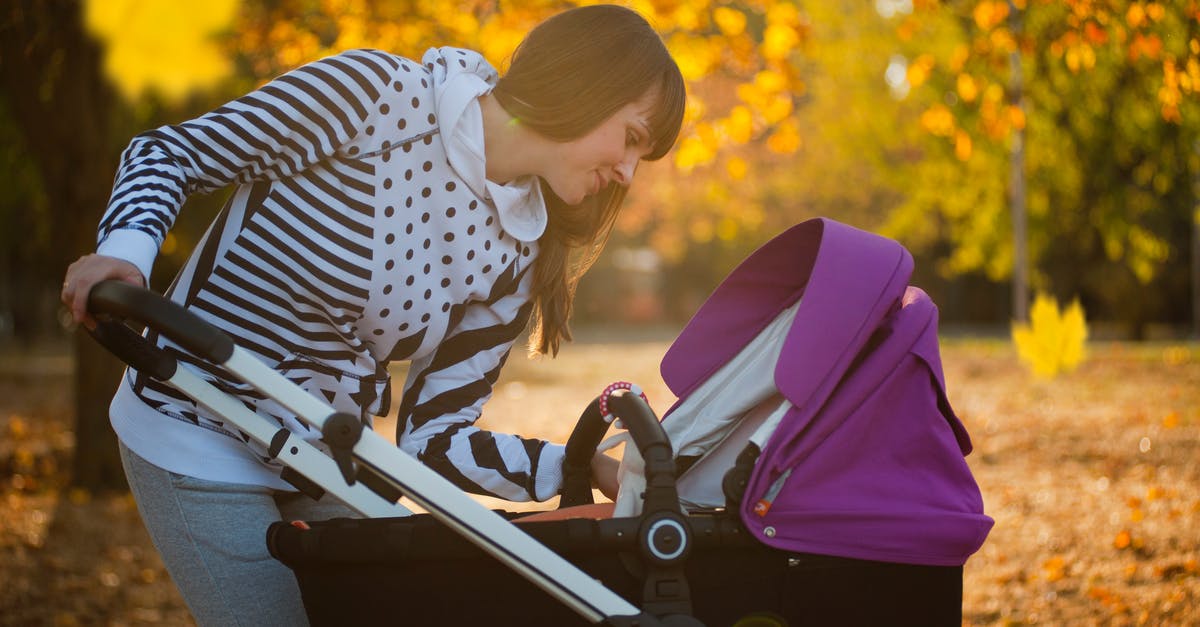 Is it possible to check-in a double stroller on a flight? - Photo of a Woman Looking Her Baby