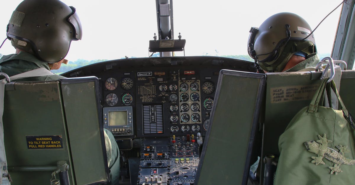 Is it safe to fly over Iran? [closed] - Back view anonymous male military pilots wearing khaki uniform in cockpit and helmets flying armed helicopter