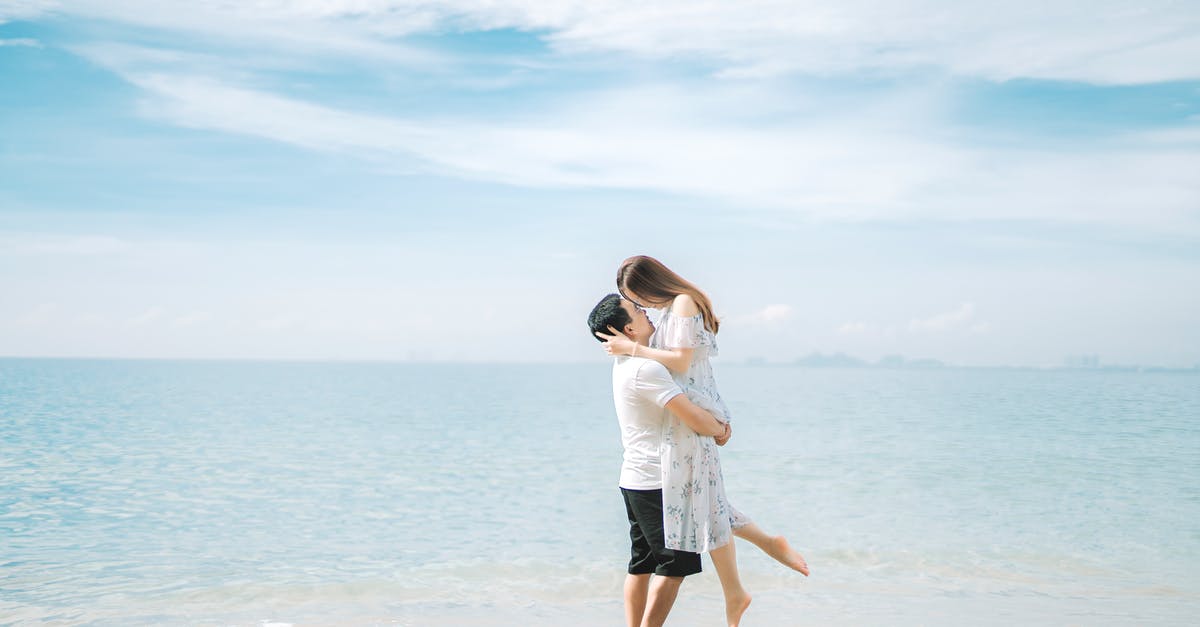 Is the 90/180 rule day count after a long-term visa affected by side-trips to other Schengen member states? - Anonymous couple embracing near ocean on sandy shore