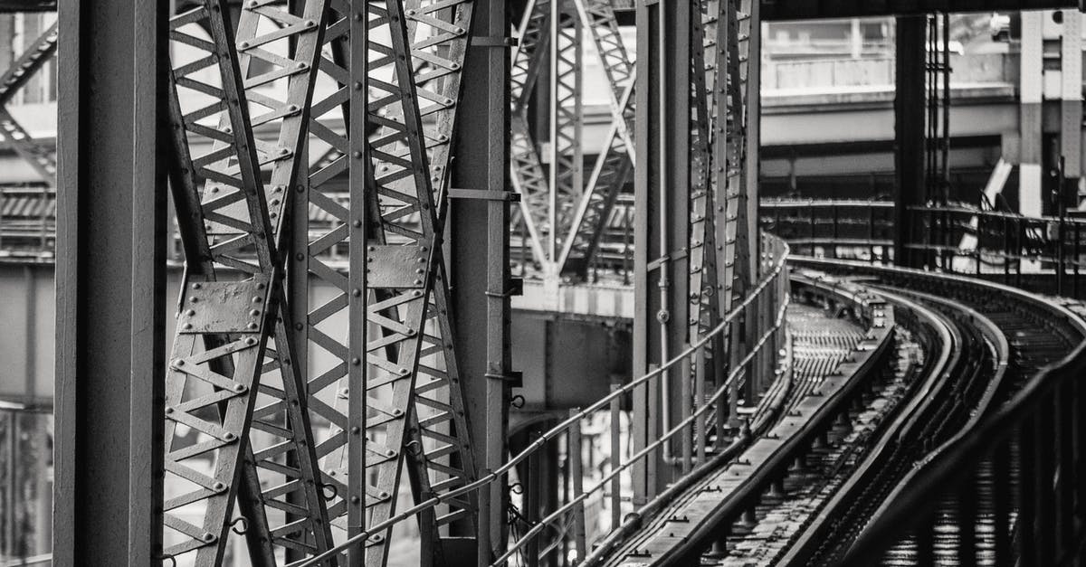 Is the Eurostar route to Amsterdam a new railway track? - Metal constructions of modern bridge over river in city