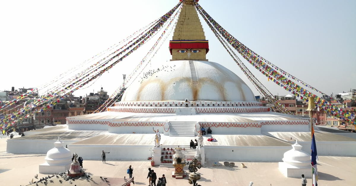 Is the Nepal Tourism Board in Bhrikutimandap, Kathmandu, open on Saturdays? - Spherical Boudhanath with white walls and decorative flags strained from spire located in Kathmandu Nepal