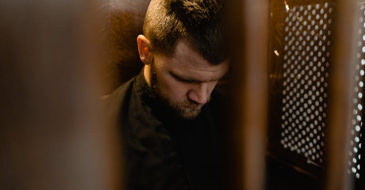 Is there a prayer room in Frankfurt airport? - Photo of a Priest in a Confessional