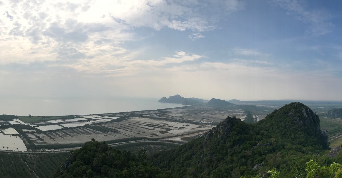 Is there a resource about panoramic views at take-off/landing? - Green Leafed Trees Mountain