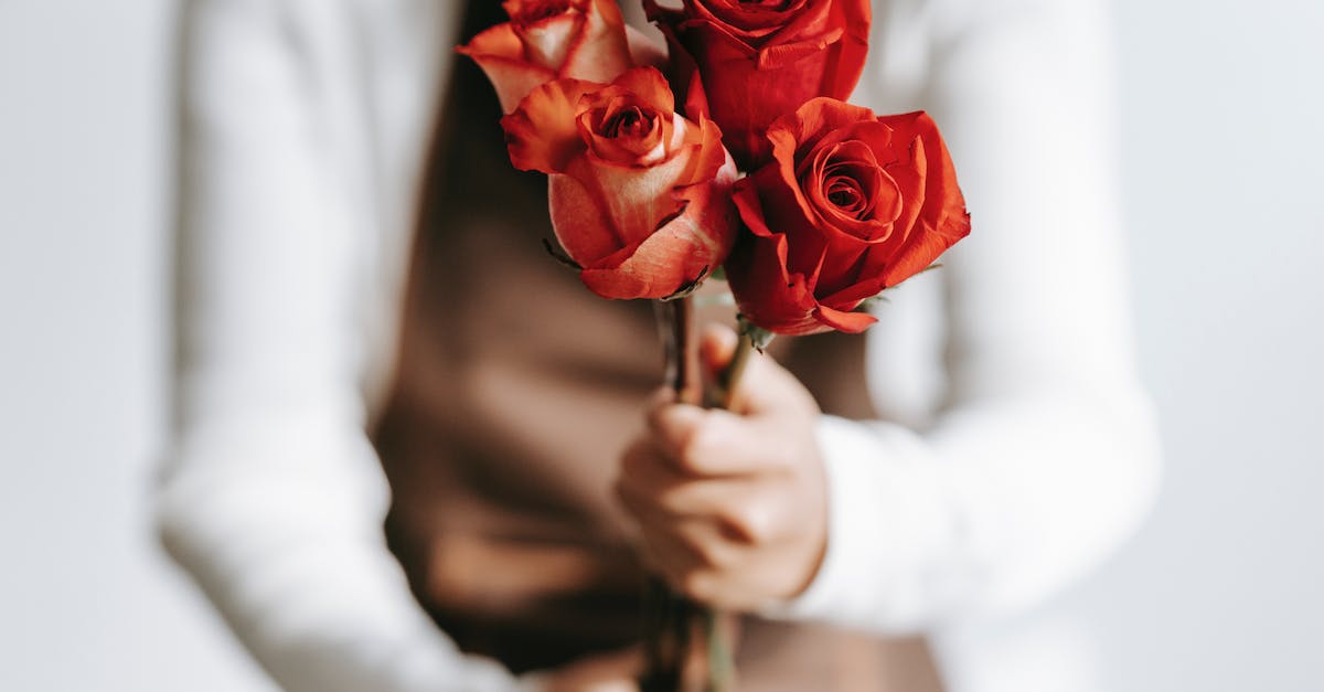 Is there any service to make budget bookings on Internet? - Woman with branches of roses in hands