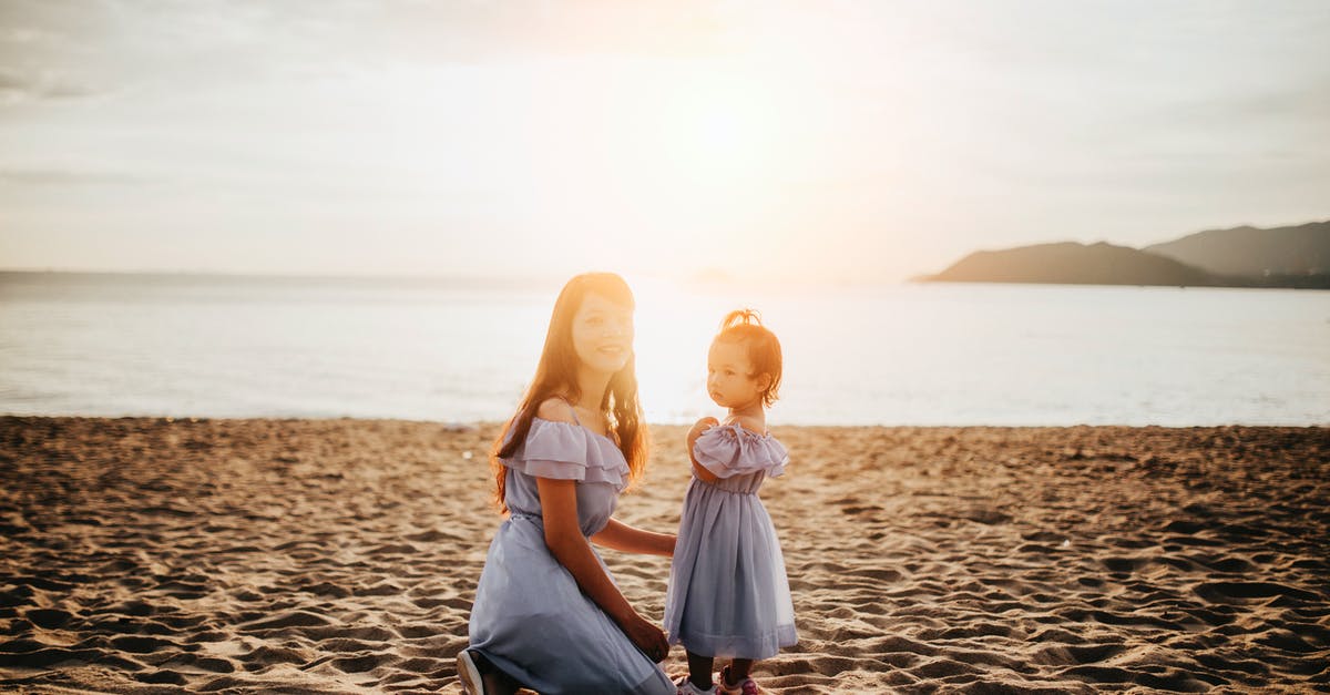 Japanese child travelling to Switzerland with divorced mom with Thai Passport - Woman and Girl by the Sea