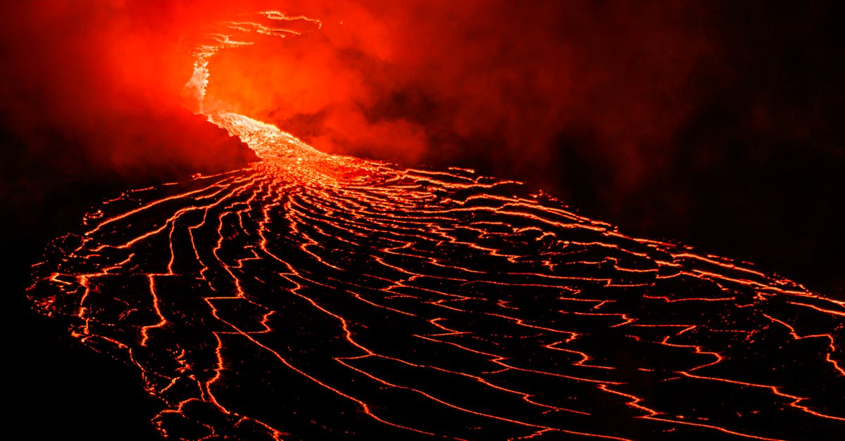 Kawah Ijen (Indonesia) volcano at night - Lava from Volcano