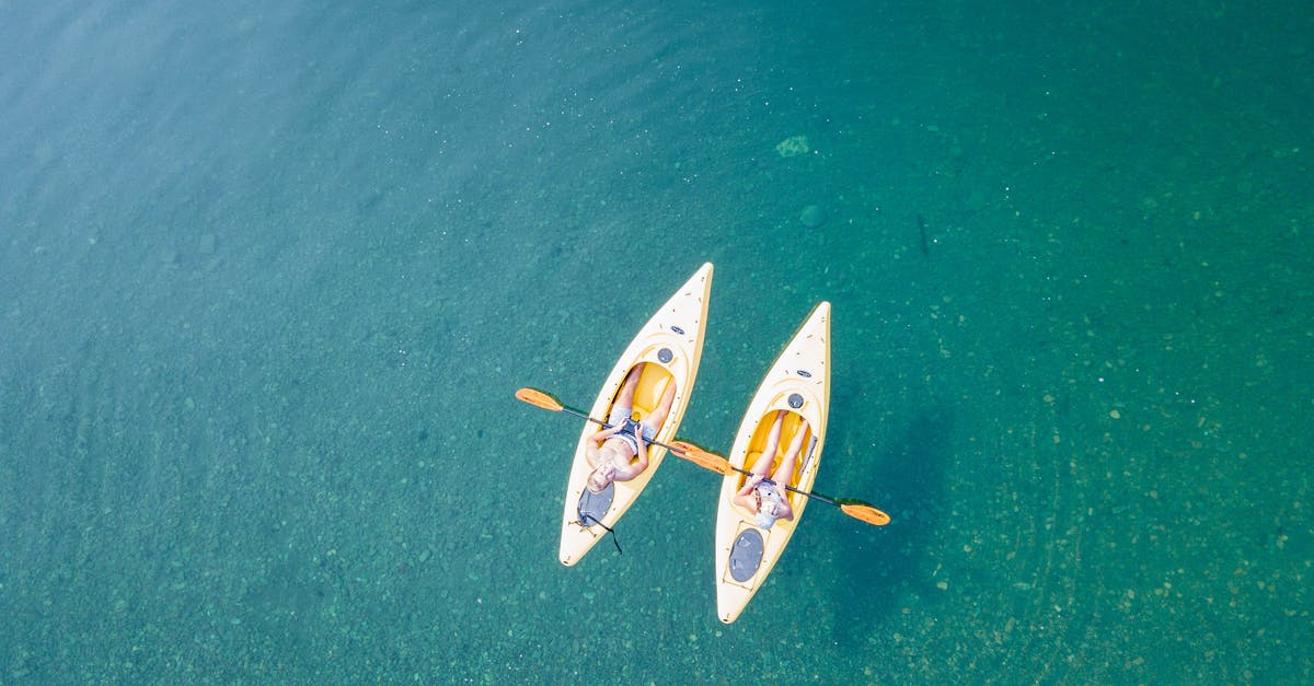 Kayak options in Patagonia - Bird's Eye View of Two People Canoeing on Body of Water