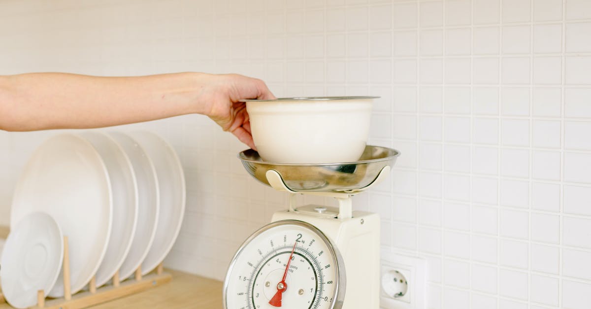 KLM carry-on weighing precedent? - A Person Weighing the Ingredients on the Bowl